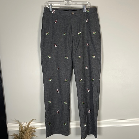 Vineyard Vines Gray Wool 33x32 Santa Anchor Pants